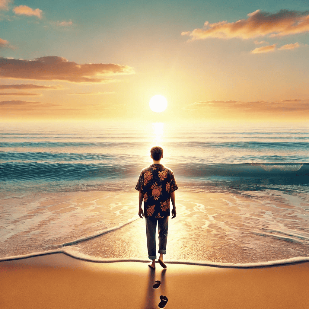 A sunrise over a peaceful beach, symbolizing sobriety, mental clarity, and a fresh start in life